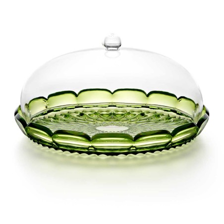 VANITY WATERLILY CAKE SERVING SET 30CM GREEN ACRYL