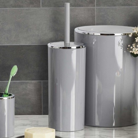 LENOX GREY TOILET BRUSH HOLDER PLASTIC 2