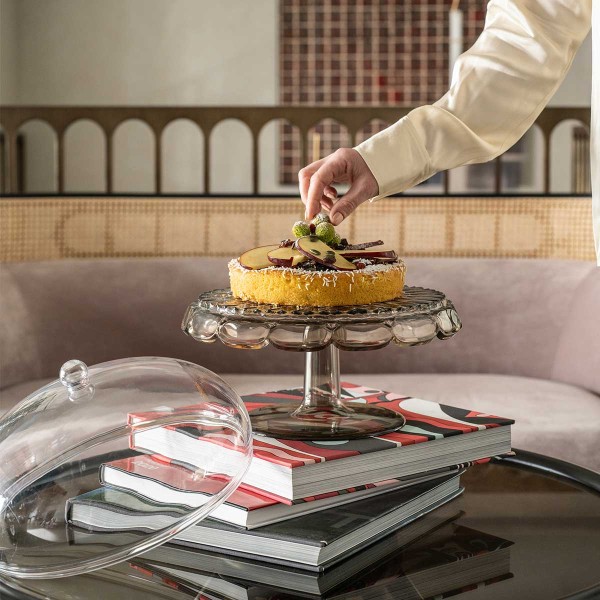 VANITY CAKE SERVING SET 30CM SMOKE ACRYLIC