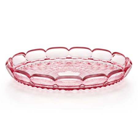 VANITY ROUND TRAY 30CM FLAMINGO PINK ACRYLIC