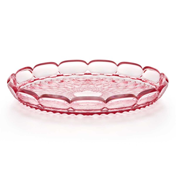 VANITY ROUND TRAY 30CM FLAMINGO PINK ACRYLIC