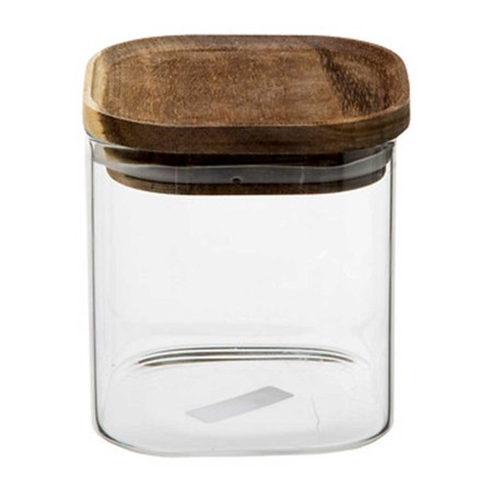 HERMET SQUARE GLASS JAR 0,6L ACACIA LID