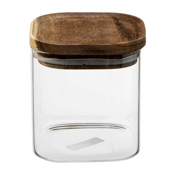HERMET SQUARE GLASS JAR 0,6L ACACIA LID