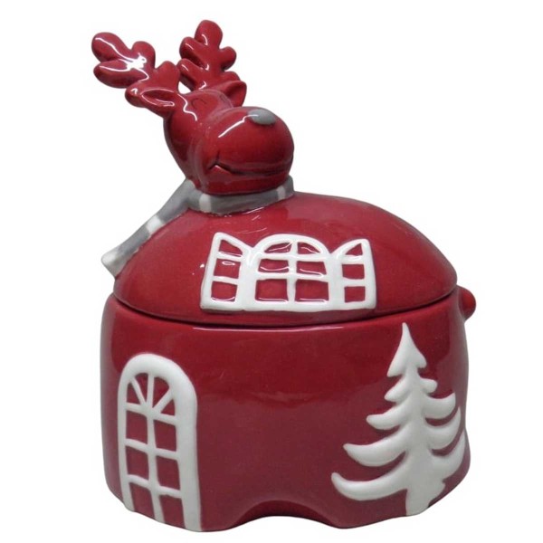 DEER JAR WITH LID 17.2X13.2X21.3 CERAMIC