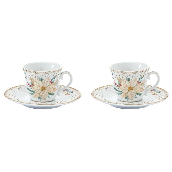 WHITE ELEGANCE 2PCS COFFEE CUP&SAUCER 80ML PORCEL