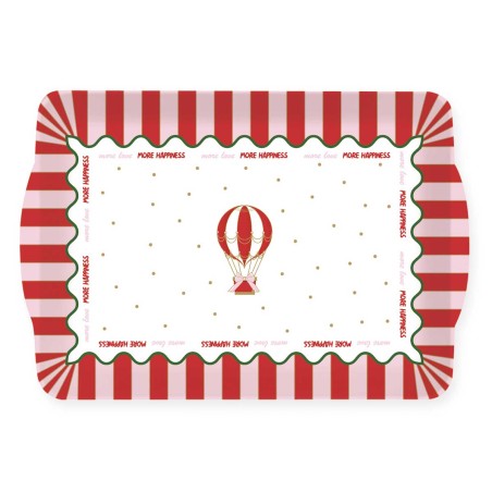 CHRISTMAS TWIST TRAY WITH HANDLES 33X22 MELAMINE
