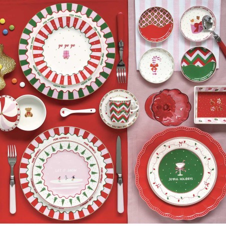 CHRISTMAS TWIST TRAY WITH HANDLES 33X22 MELAMINE