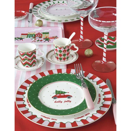 CHRISTMAS TWIST TRAY WITH HANDLES 33X22 MELAMINE