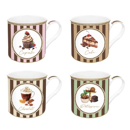 SWEET MOMENTS 4PCS PORCELAIN MUG 300ML SET
