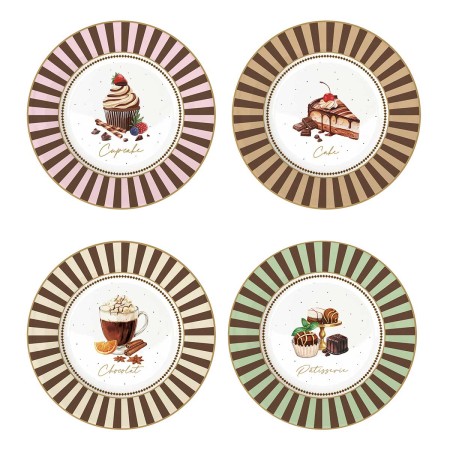 SWEET MOMENTS 4PCS DESSERT PLATE 19CM PORC