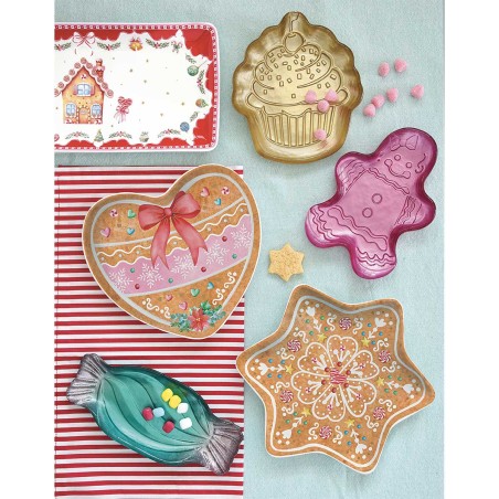 SWEET CHRISTMAS SET 2 GLASS DISHES 16.5X15 CM