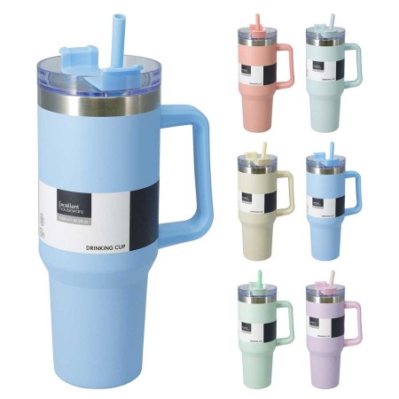 STAINL. STEEL DRINKING MUG 1,2L 6 COLORS
