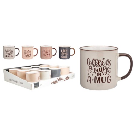 COFFEE MUG 540ML 4 COLORS STONEWARE DISPLAY