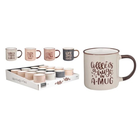 COFFEE MUG 250ML 4 COLORS STONEWARE DISPLAY