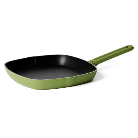 COOK&COLOR GRIDDLE PAN 28X28CM GREEN ALUM ST STEEL