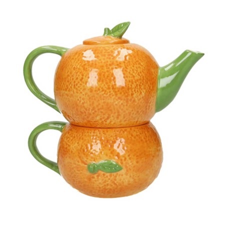 ORANGE ΣΕΤ 2 ΤΣΑΓΙΕΡΑ & ΚΟΥΠΑ ΚΕΡΑΜΙΚΟ