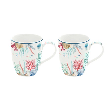 SEA BREEZE 2PCS PORCELAIN MUG 350ML SET
