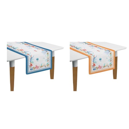 SEA BREEZE SET 2 TABLE RUNNER 140X45CM COTT