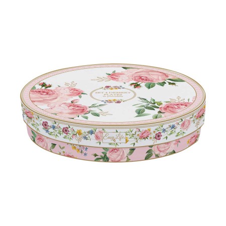 CHANT DES ROSES 4PCS PORCEL DESSERT PLATE 19CM SET 2