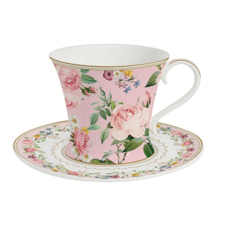 CHANT DES ROSES PORCELAIN TEA CUP&SAUCER 200ML