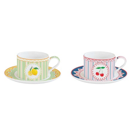 FRUIT MANIA SET 2PCS TEA CUP&SAUCER 240ML POR