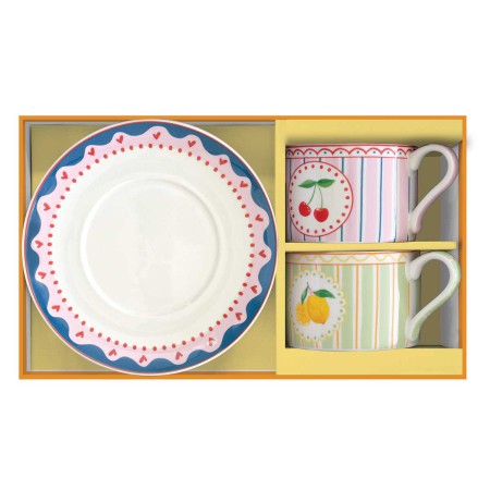 FRUIT MANIA SET 2PCS TEA CUP&SAUCER 240ML POR 2