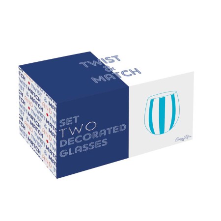 TWIST&MATCH BLUE 2PCS SET GLASS TUMBLER 500ML 2