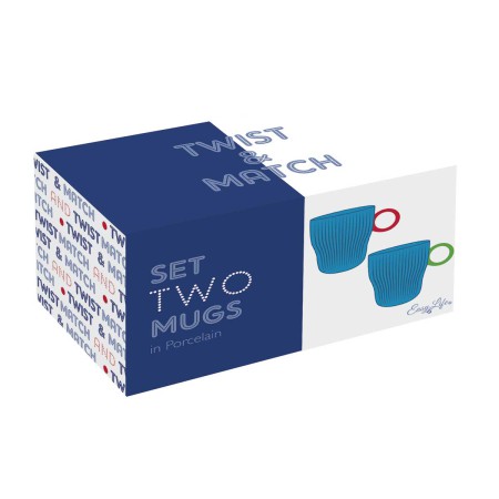 TWIST&MATCH BLUE 2PCS PORCELAIN MUG 300ML SET 2