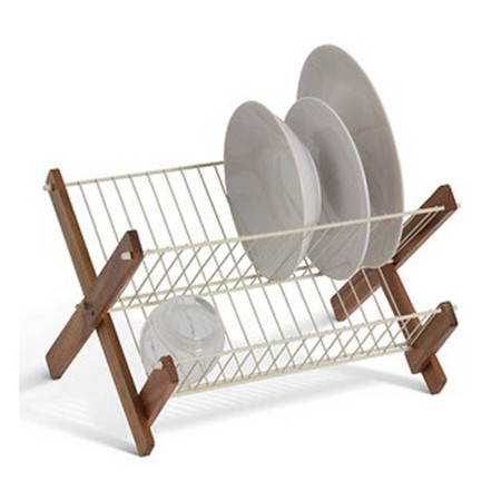 FOLDING DISH RACK 38C ACACIA/METAL