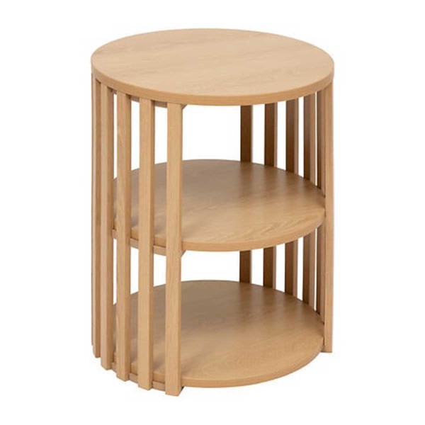 SLAT COFFEE TABLE WITH 1 SHELF 40X48 WOOD