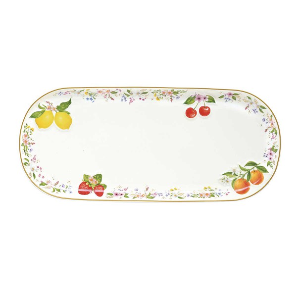 FANCY FRUIT SERVING PLATE 34X15CM PORCELAIN