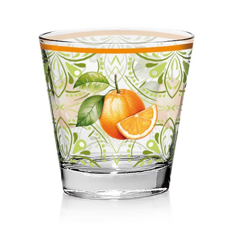 SUNNY ORANGE GLASS WATER TUMBLER 250ML