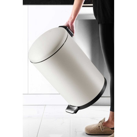 KITCHEN BEIGE MAT WASTE BIN 30LT METAL SOFT CLOSE