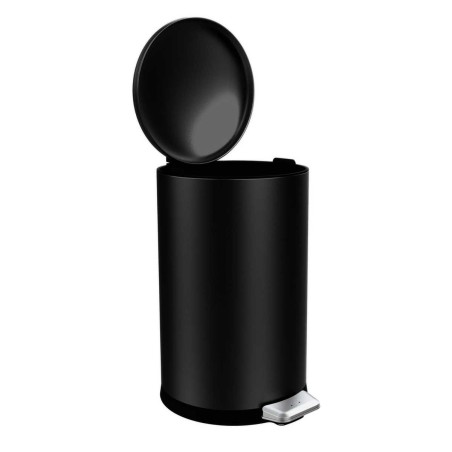 KITCHEN ROUND BLACK WASTE BIN 30LT SOFT-CLOSE META