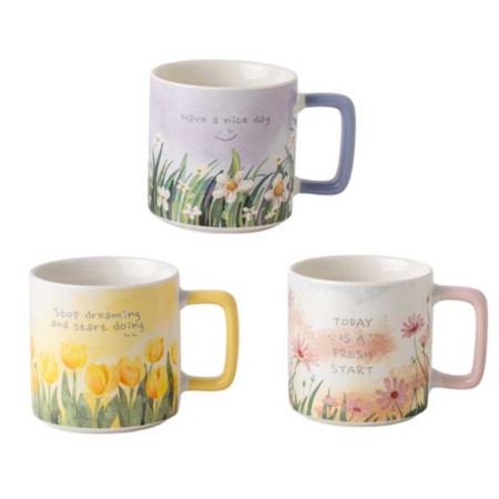 MUG FLOWERS NEW BONE CHINA ASSORTED 3 ML