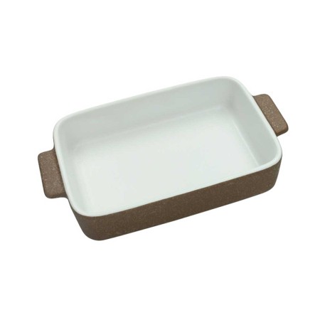 BROWN STONEWARE BAKING DISH HANDLES 23X13,5X4,5CM