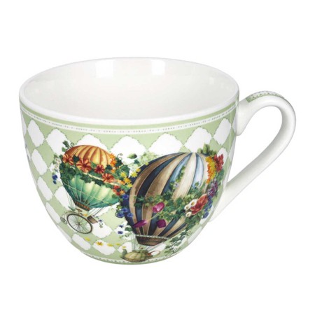 WONDELAND GREEN BREAKFAST CUP PORCELAIN