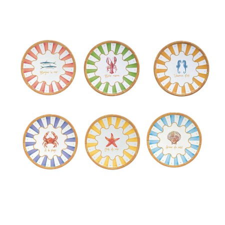SAINT TROPEZ MELAMINE SIDE PLATE 23CM 6 DESIGNS