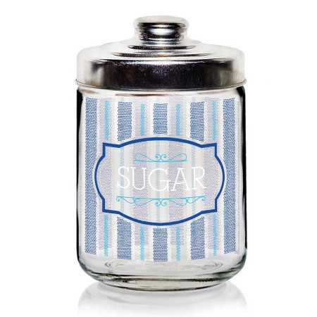 CANVAS BLU SUGAR JAR 800ML ALLUMIN. LID