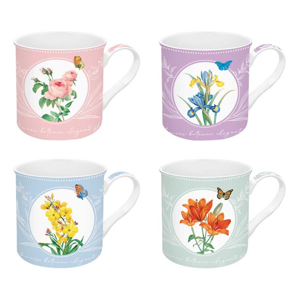 ROYAL BLOSSOM 4PCS PORCELAIN MUG 300ML SET