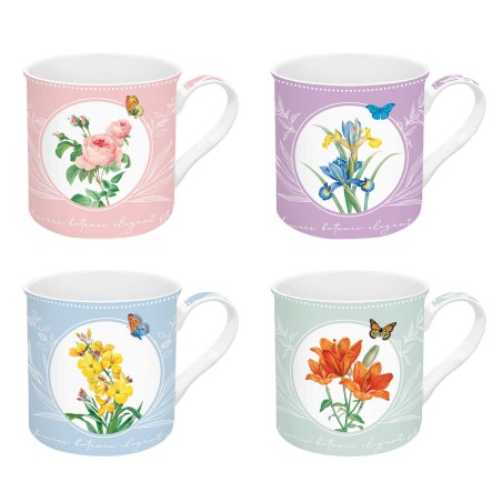 ROYAL BLOSSOM 4PCS PORCELAIN MUG 300ML SET
