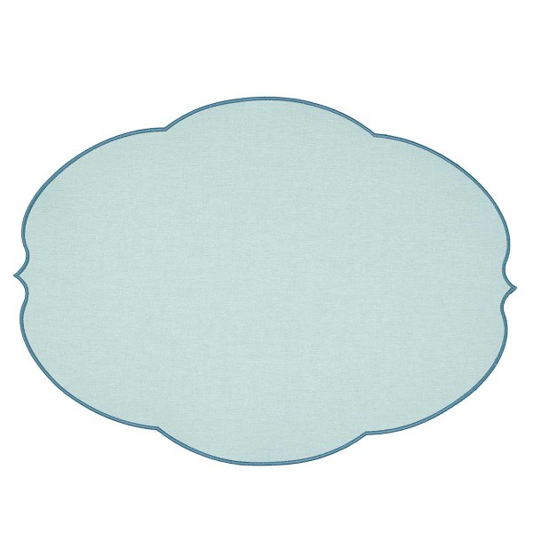 FLOWERS PLACEMAT DUSTY BLUE 48X36