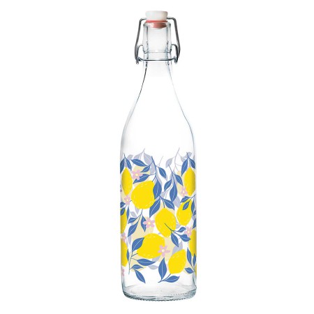 POP LEMON GLASS WATER BOTTLE 1L