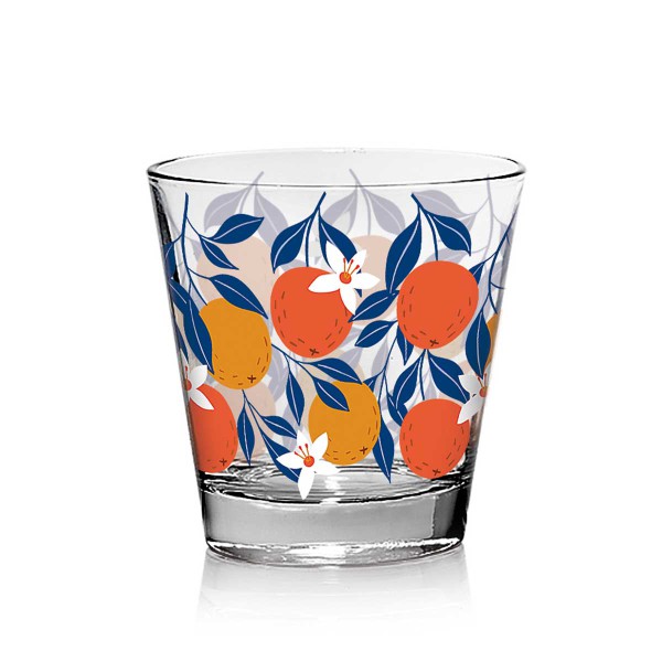 POP ORANGE 3PCS SET GLASS WATER TUMBLER 250ML