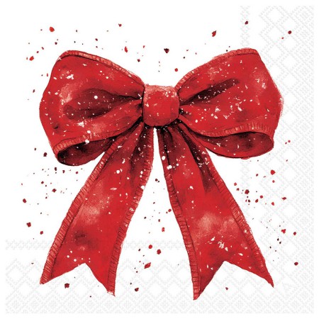 FANCY BOW RED/WHITE 20 ΧΑΡΤΟΠΕΤΣΕΤΕΣ 33Χ33