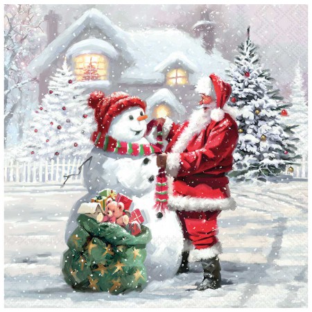 SANTAS WARM GIFT 20 PAPER NAPKINS 33X33