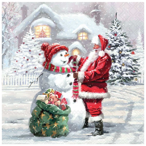 SANTAS WARM GIFT 20 PAPER NAPKINS 33X33