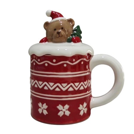 TEDDY CHRISTMAS ΚΟΥΠΑ ΜΕ ΚΑΠΑΚΙ 360ML ΠΟΡΣΕΛΑΝΗ