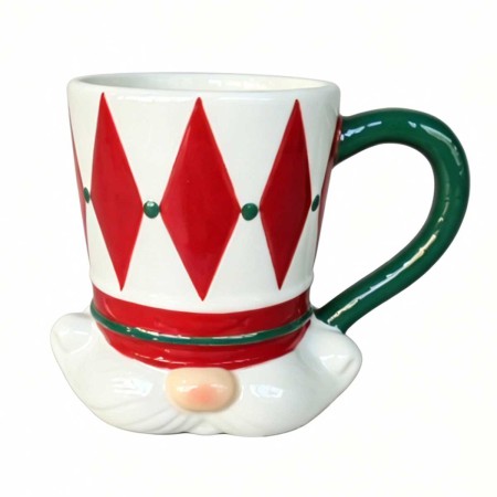 SANTA STRIPED MUG 370ML PORCELAIN
