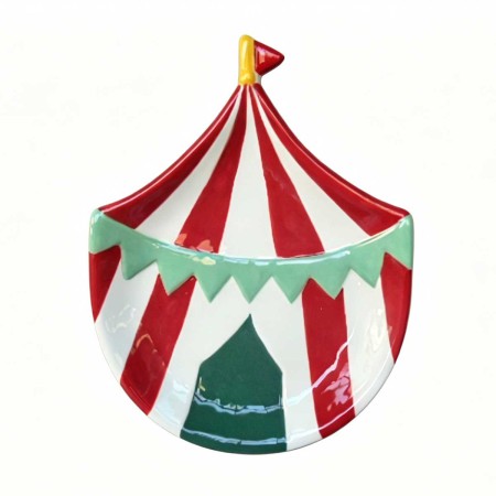 CIRCUS STRIPED PLATE 20.5X15.8X2.7 PORCELAIN